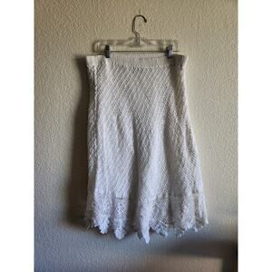 Lulus Women's Crochet Boho 2 layer Mid Length Skirt-M